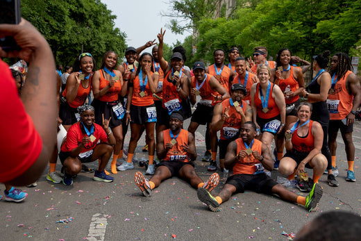 Peace Runners 773 group celebrating finishing a Marathon