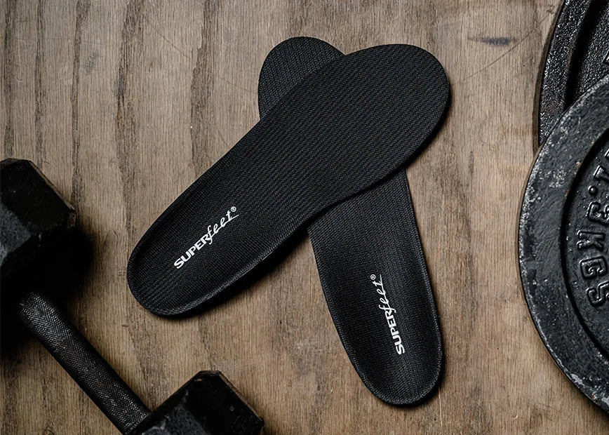 Superfeet shoe insoles for cleated footwear.