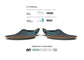 Pair view of Superfeet Run Cushion High Arch Insoles with Fit Profile graphic elements. High Arch height, Max insole thickness, Soft underfoot cushioning.