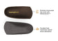 Pair of Superfeet Casual Men's Easyfit with feature highlights that say Brushed microsuede top cover with Moisturewick and Sculpted heel maximizes natural shock absorption.