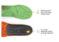 Pair of Superfeet Hike Support Insoles with feature highlights that say Moisturewick top cover helps reduce odors and H.I.T. Pod disperses impact on tough descents.