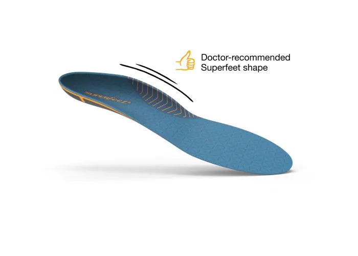 Superfeet Work Slim-Fit Cushioon left foot insole with Doctor-recommended shape icon