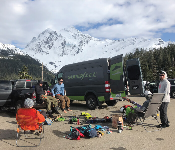 Post-Climb - Mount Baker Parking Lot - Adventure with Superfeet - Mallorie Estenson