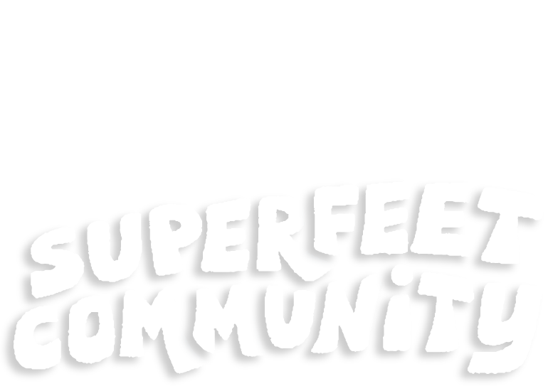 Hand drawn Superfeet Community stylized text icon