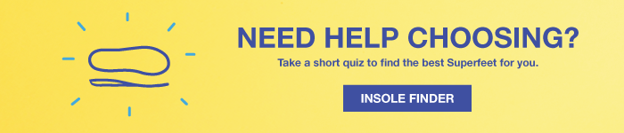 Insole Finder Banner link to take a short quiz to find the best superfeet for you
